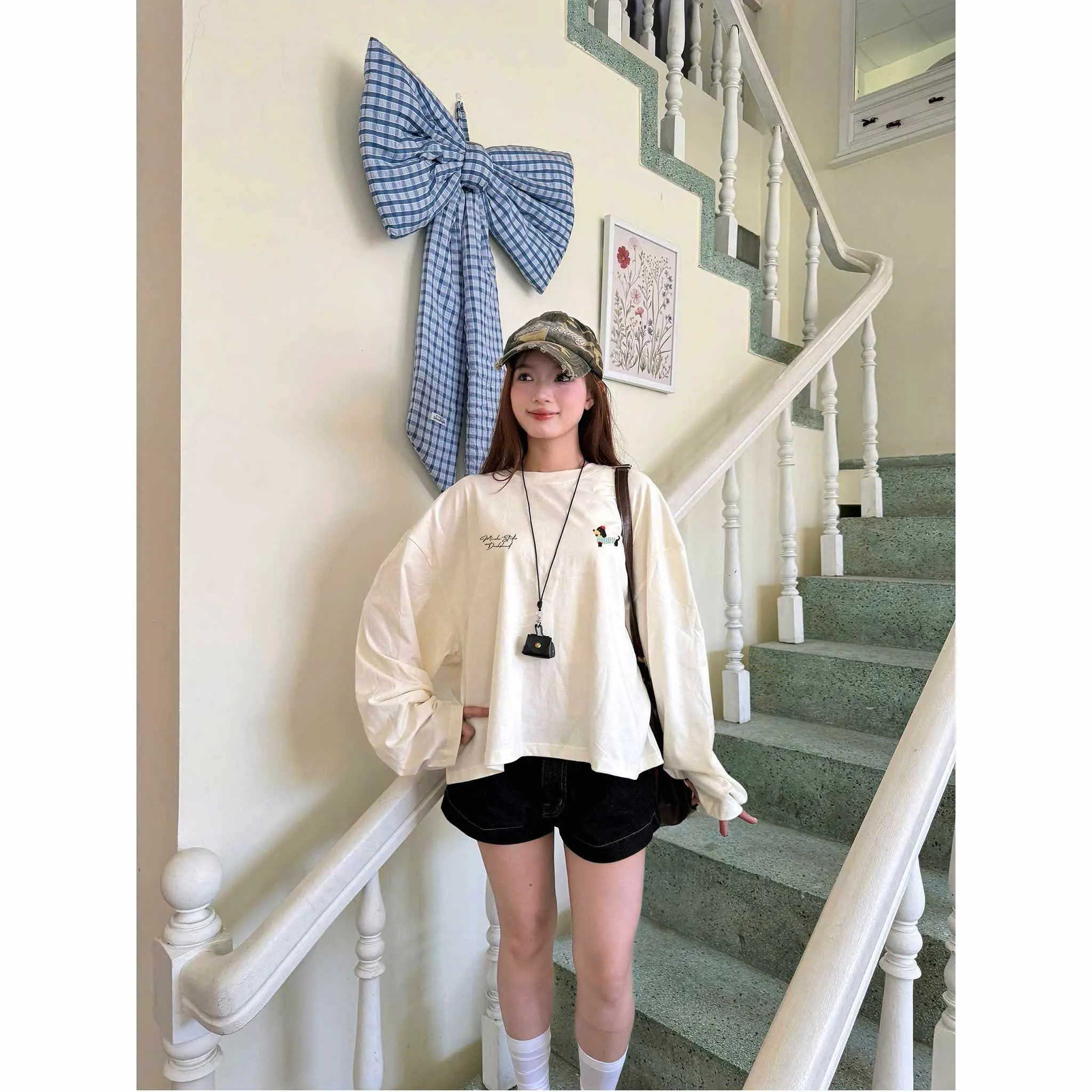 Áo thun boxy tay dài unisex basic 2644 Miucho vải cotton cao cấp thoáng mát co giãn 2 chiều_thumbnail_2