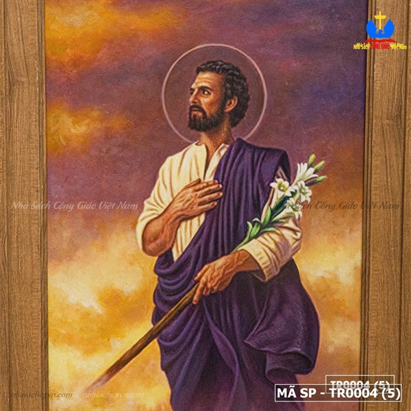 Tranh Canvas Thánh Giuse hoa huệ vẽ đẩy 51x76cm_thumbnail_2