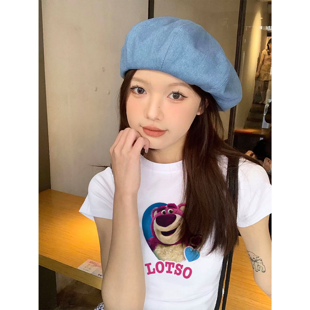 Áo Thun Baby Tee AB69 Miucho Form Ôm Cotton Co Giãn In Hình Gấu Dâu Lotso_thumbnail_4