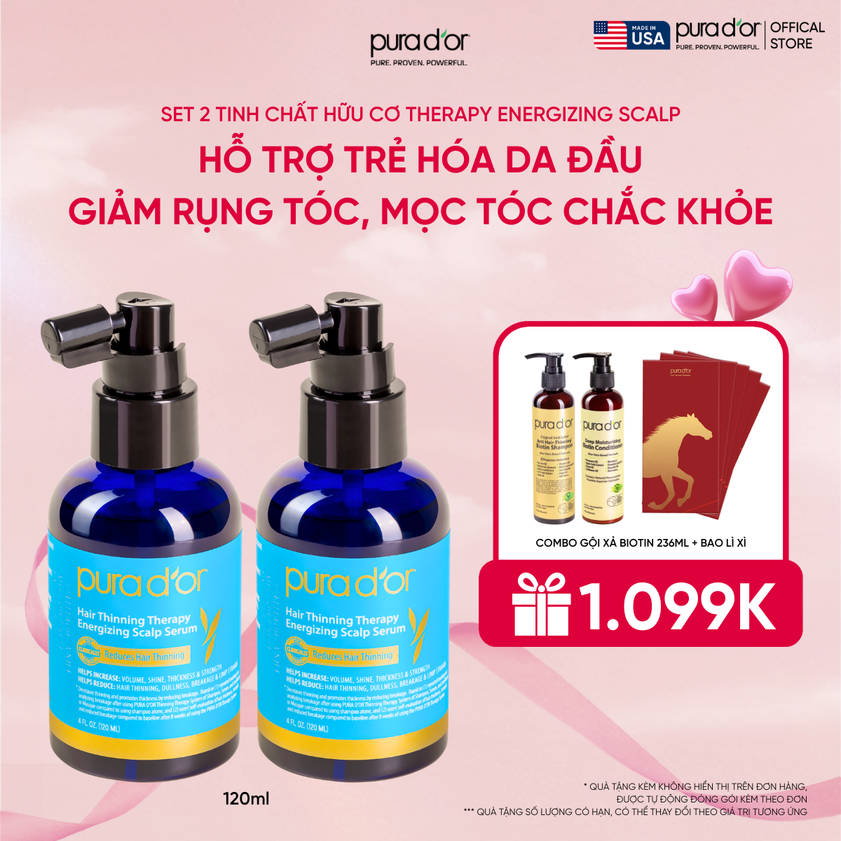 Set 2 Tinh chất hữu cơ Therapy Energizing Scalp Giúp trẻ hóa da đầu - Giảm rụng tóc, mọc tóc chắc khỏe 120ml