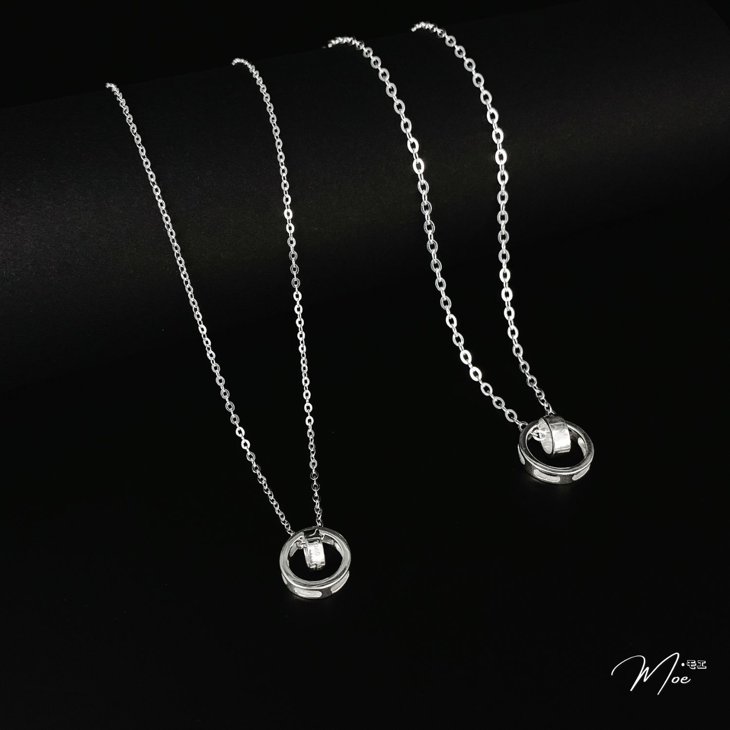 D221 - Dây chuyền đôi nhẫn lồng Forever Love