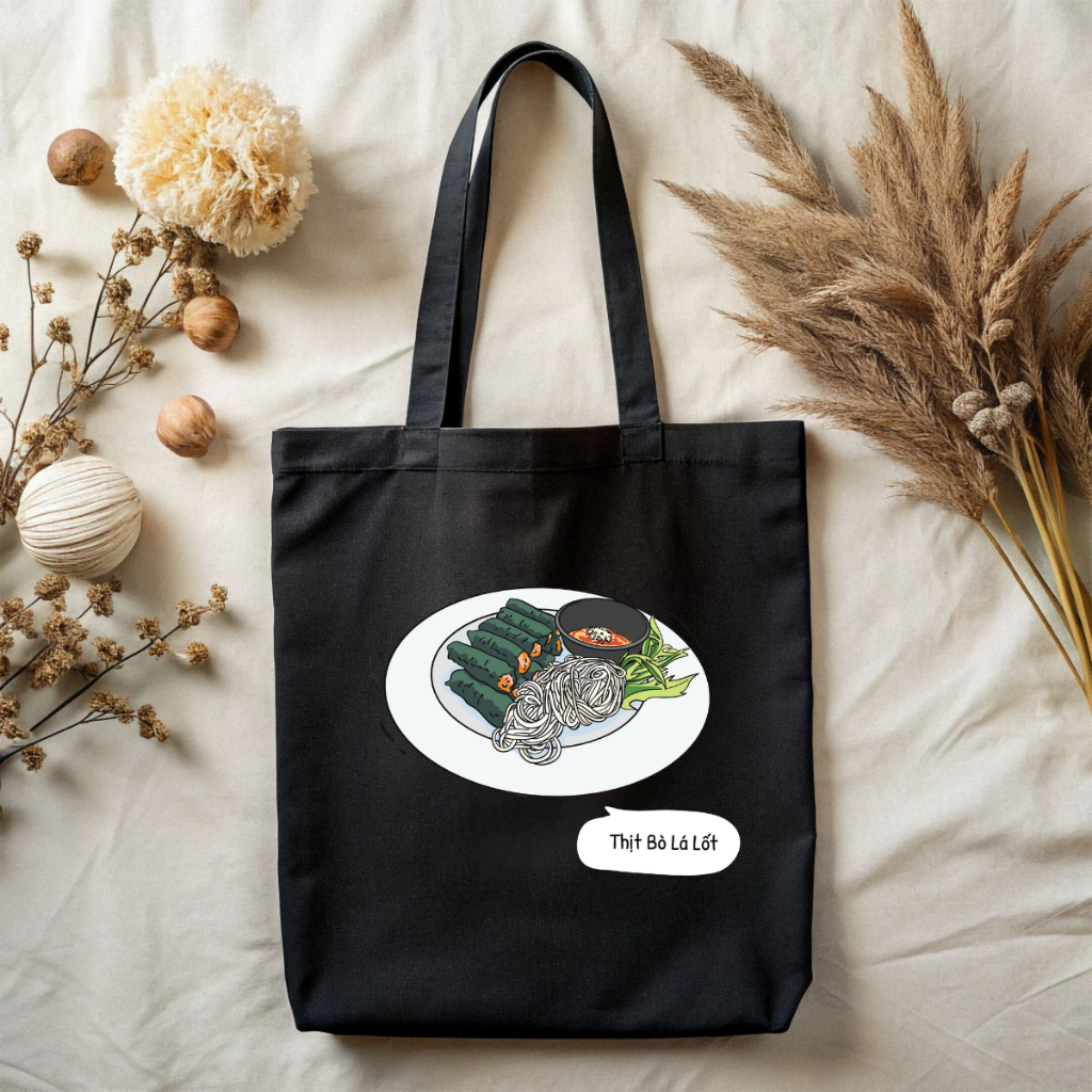 Túi Tote BST Ẩm thực đường phố Việt Nam - Túi vải canvas có túi phụ và khoá kéo đựng vừa A4 (33x37cm) - TOTE22_thumbnail_8