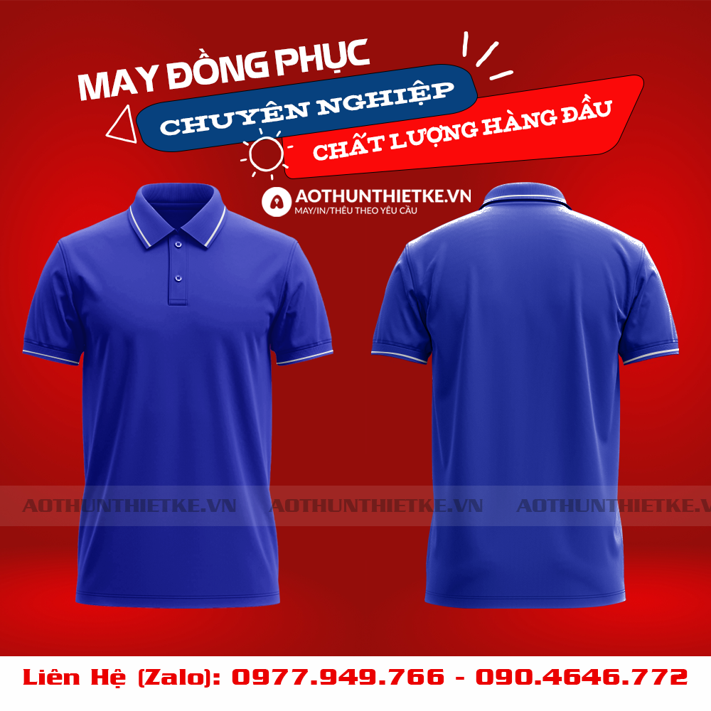 Áo Đồng Phục Polo 1 Sọc Xanh Bích_thumbnail_0