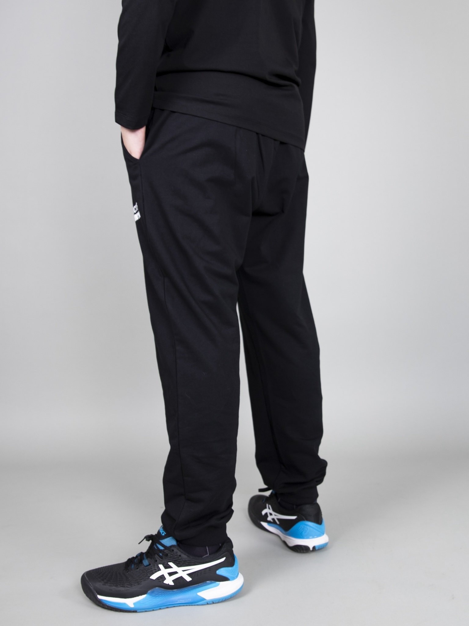 Quần nỉ da cá đen túi chéo in hình_thumbnail_1