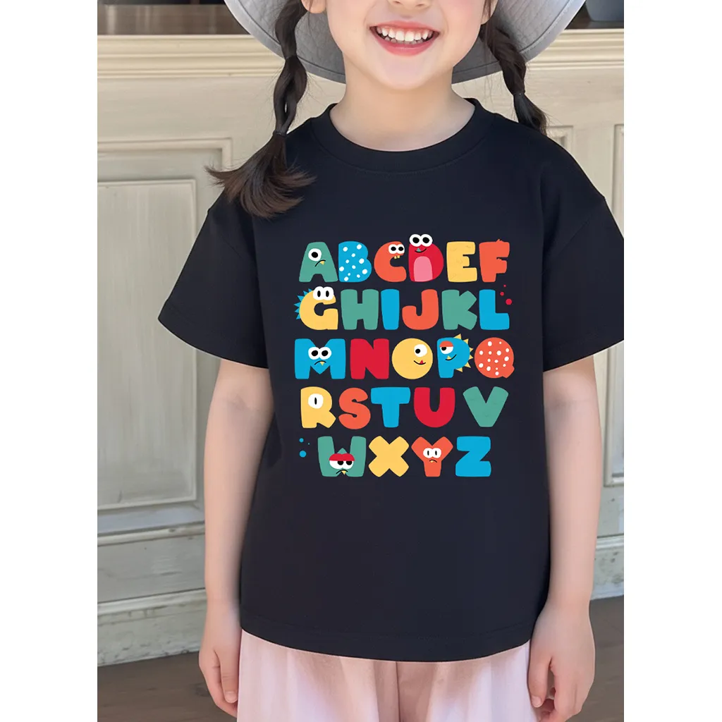 Áo thun cho bé Bảng chữ cái Kado vải cotton thoáng mát mềm mại tay ngắn cổ tròn in artwork 2928_thumbnail_8