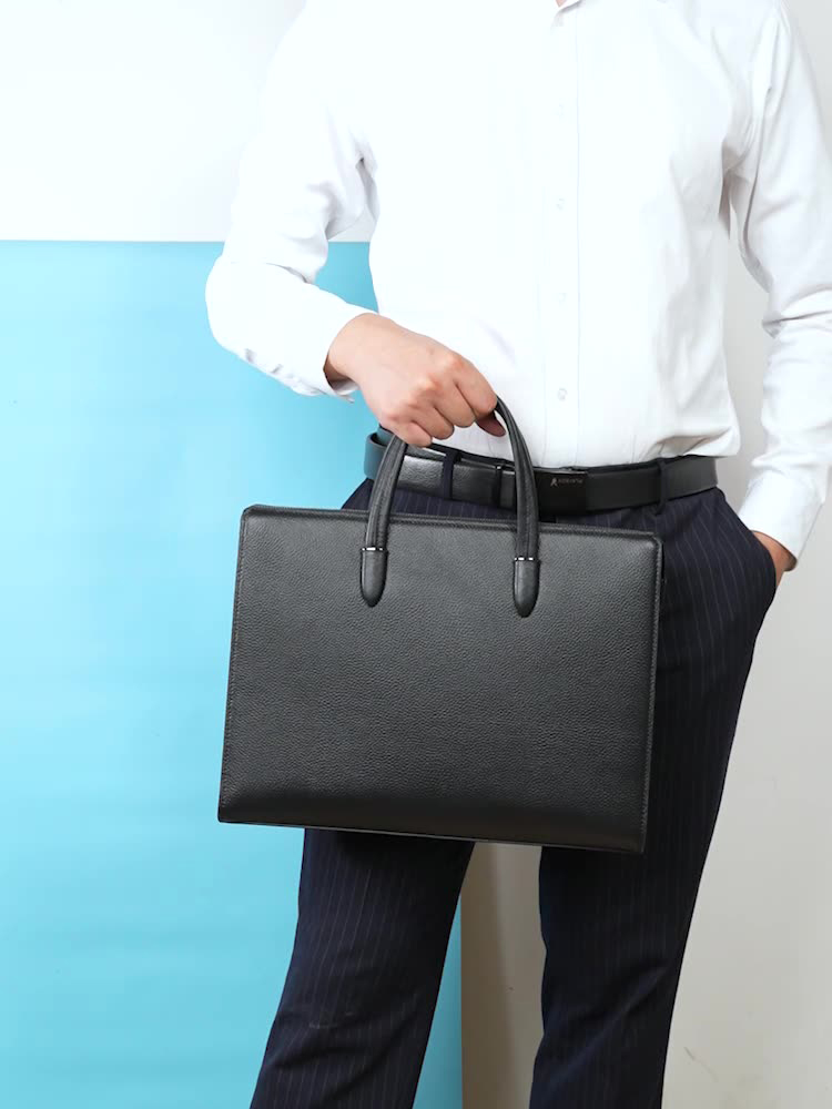 Cặp da bò nam công sở khóa số vân tay bảo mật