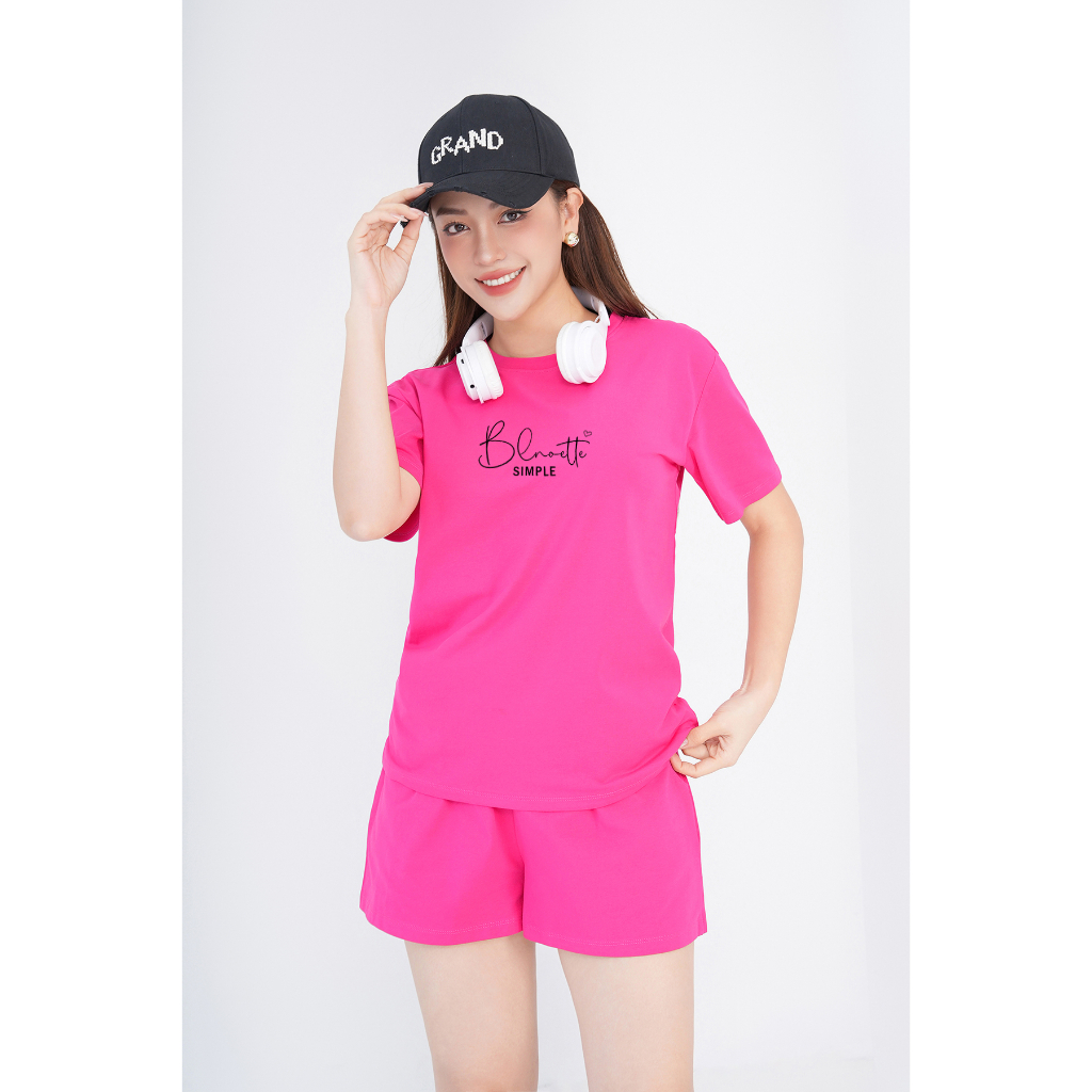[Form Rộng] Set đồ nữ (áo thun + quần đùi) in chữ Simpliafy - Bộ đồ nữ đi chơi/mặc nhà cotton 4 chiều - LOZA G0052_thumbnail_6