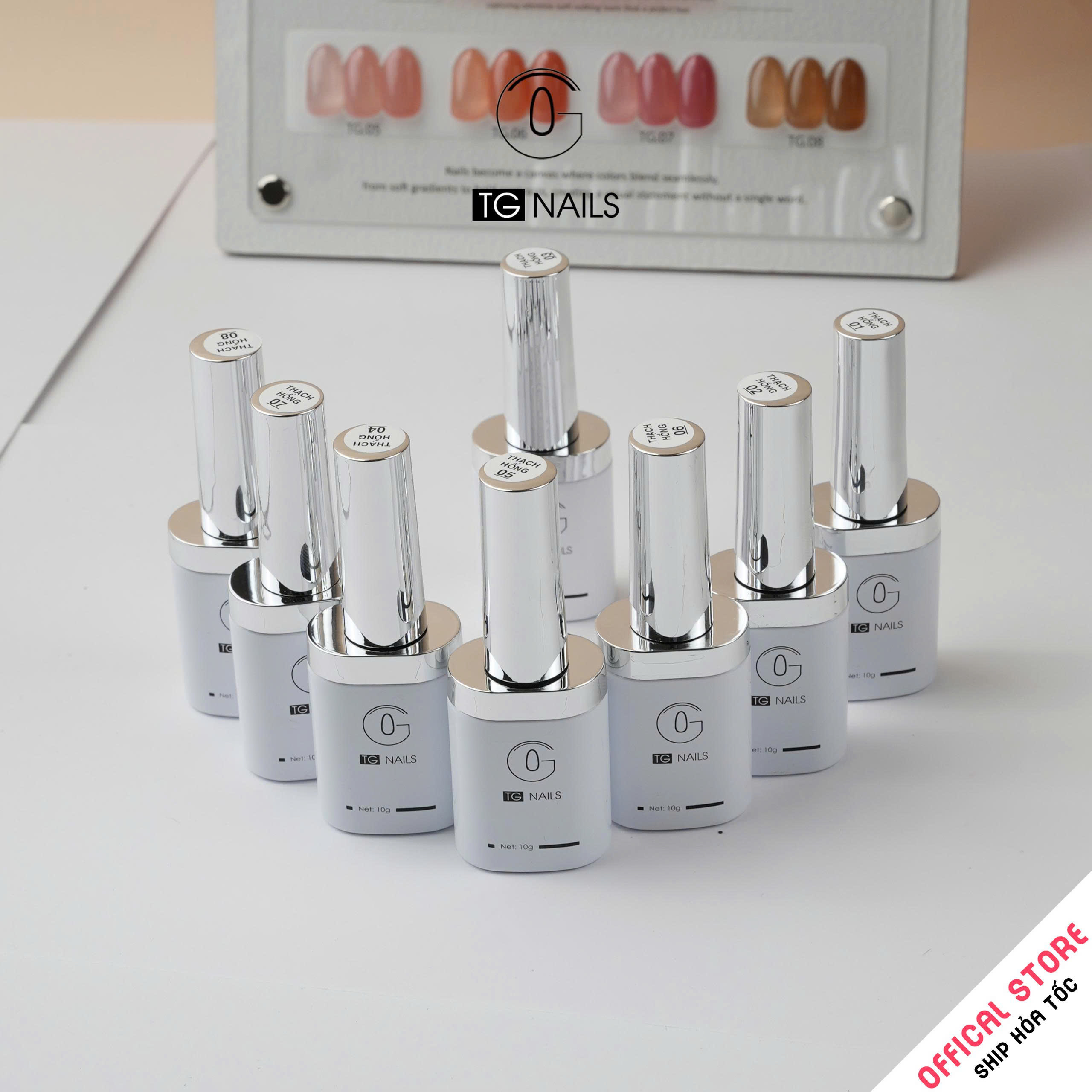 Combo 8 màu Thạch Hồng đục TG Nails kèm bảng màu_thumbnail_8