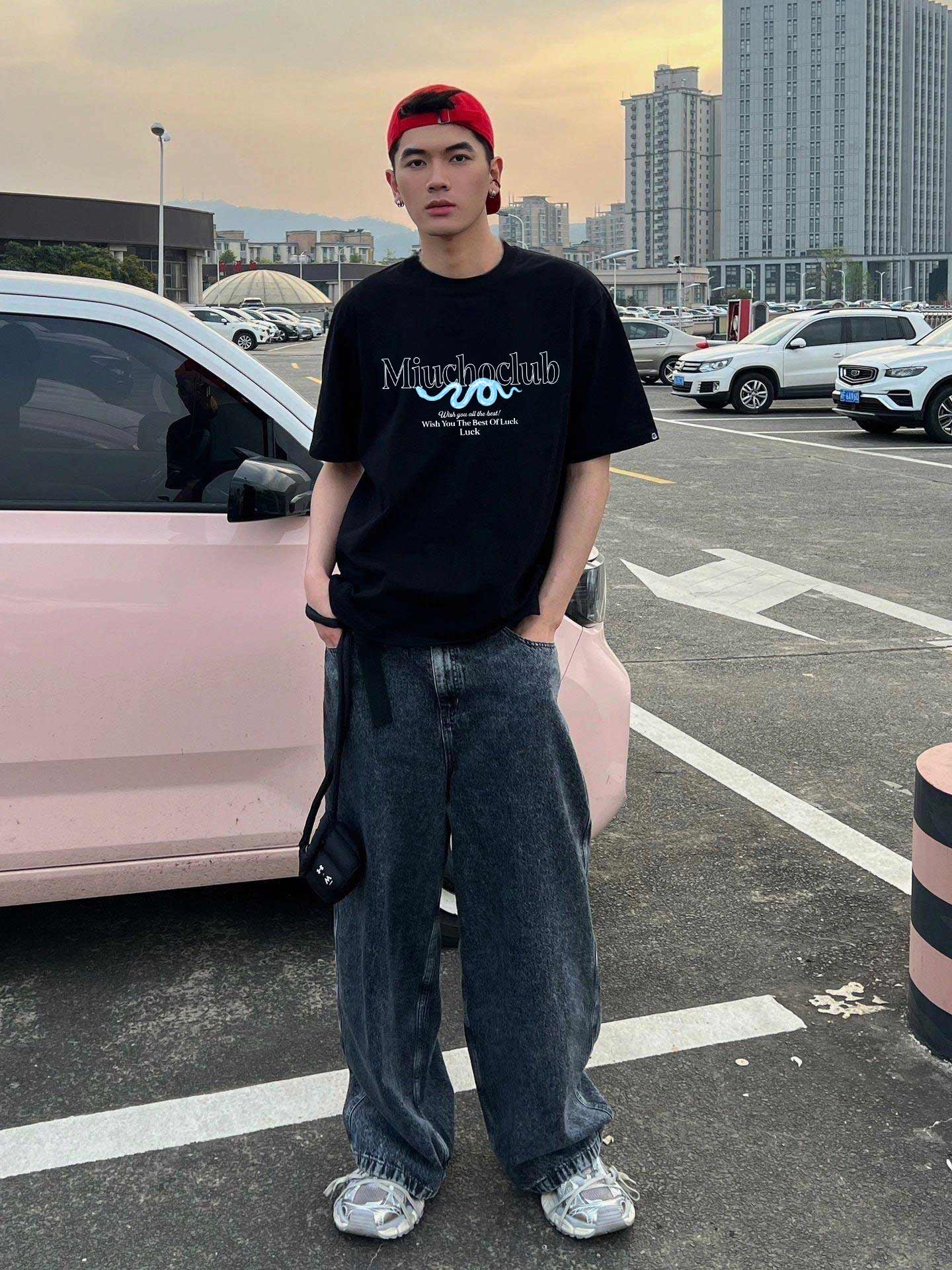 Áo phông tết form rộng cổ tròn chất vải cotton 4c thoáng mát 1774 Miucho in mix_thumbnail_6