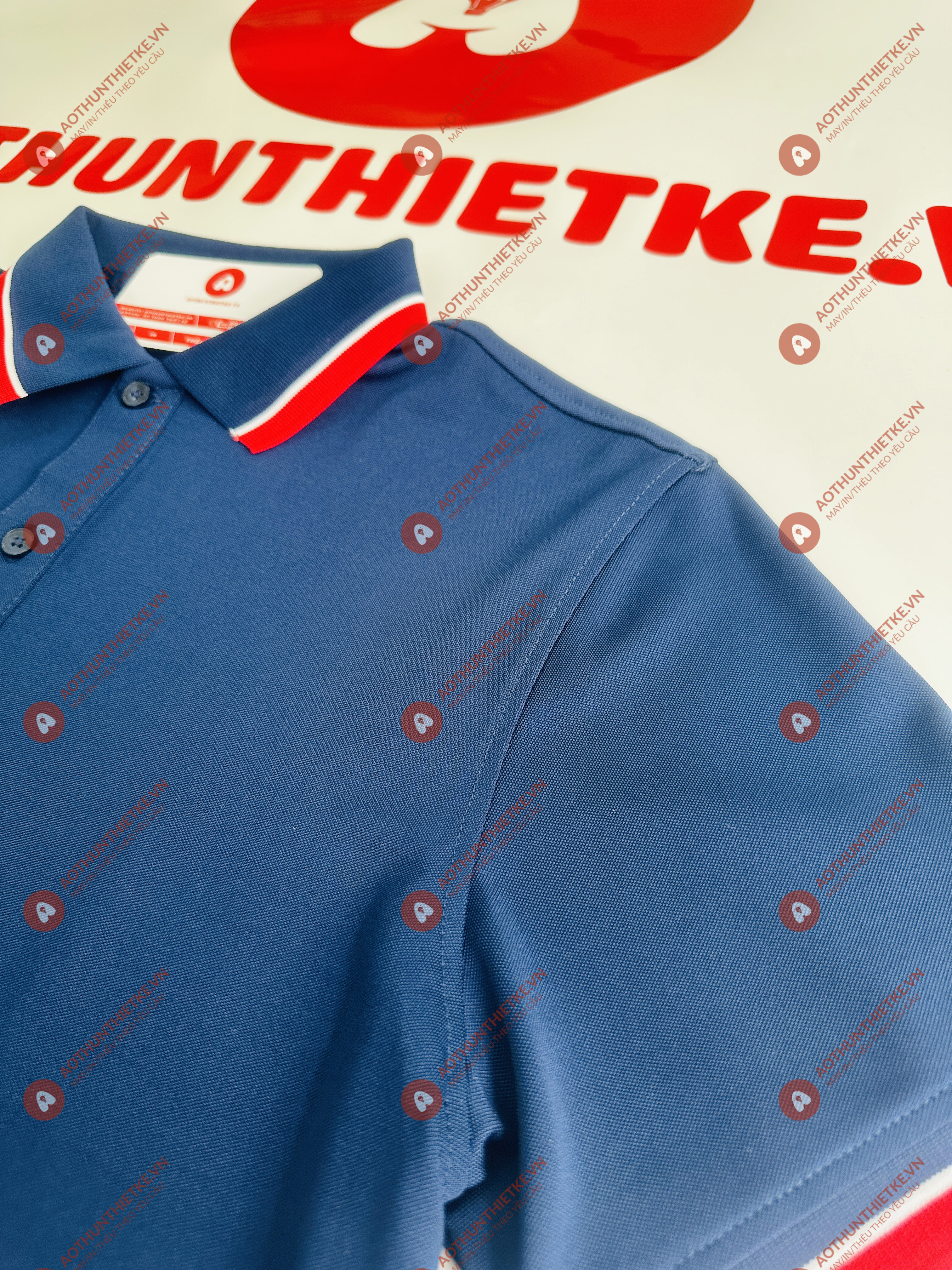 Áo Đồng Phục Polo 2 Sọc Xanh Navy_thumbnail_1