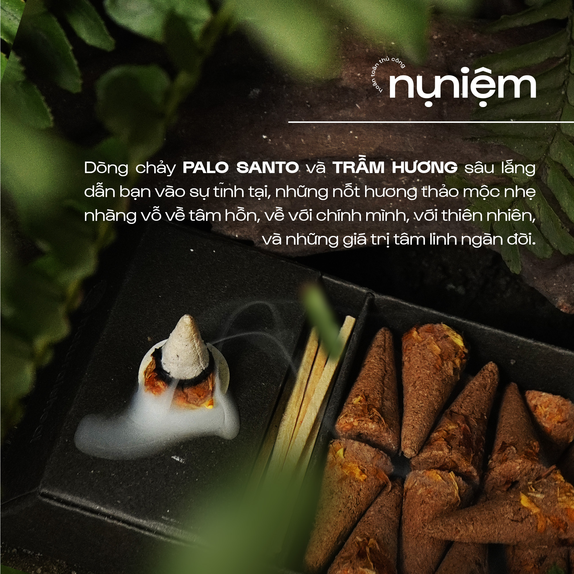 Nụ Niệm Thủ Công - Palo Santo, Trầm Hương, Xô Thơm | 28 Nụ Kèm Đế Đốt | Nhang Nụ Thanh Tẩy_thumbnail_3