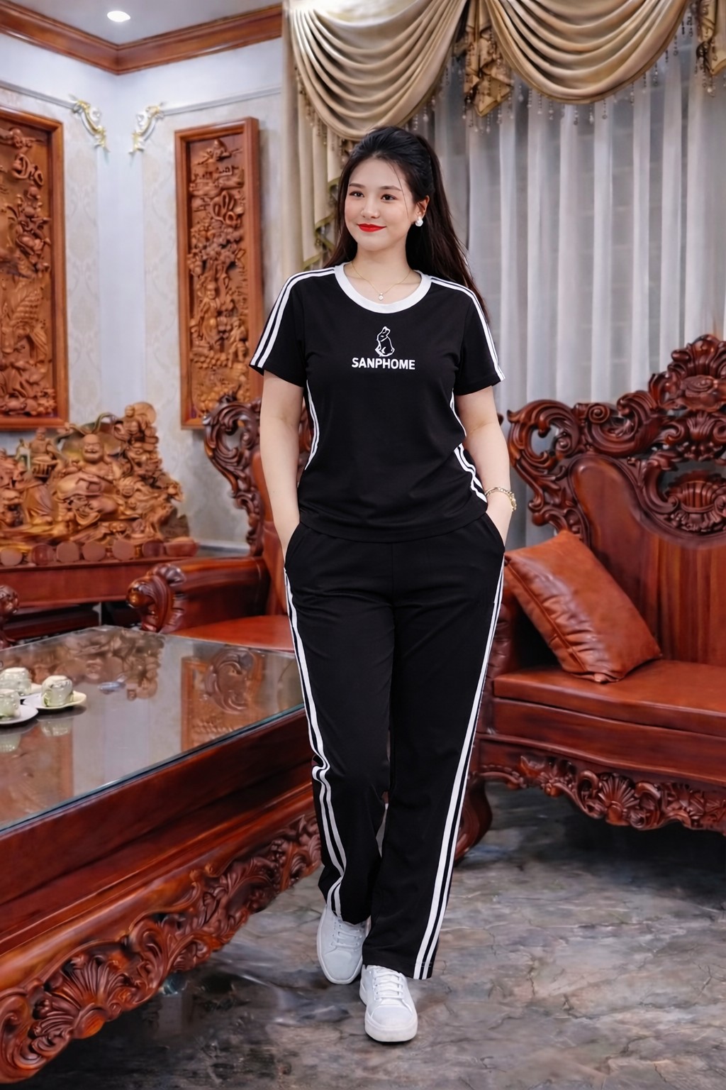 BTF003-Bộ Thun Nữ Cổ Tròn