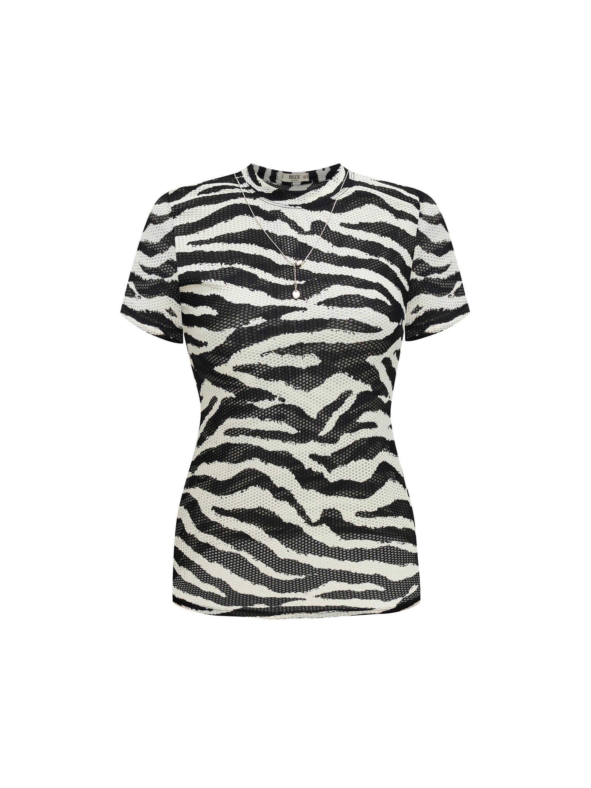 BIGSIZE - Áo thun tay ngắn sọc vằn T-AT9053