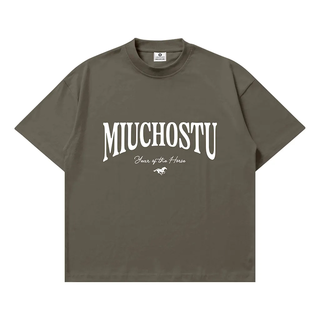 Áo thun boxy Miucho vải dày dặn thoáng mát chuẩn form chữ basic phối hình ngựa in mix 2895_thumbnail_16