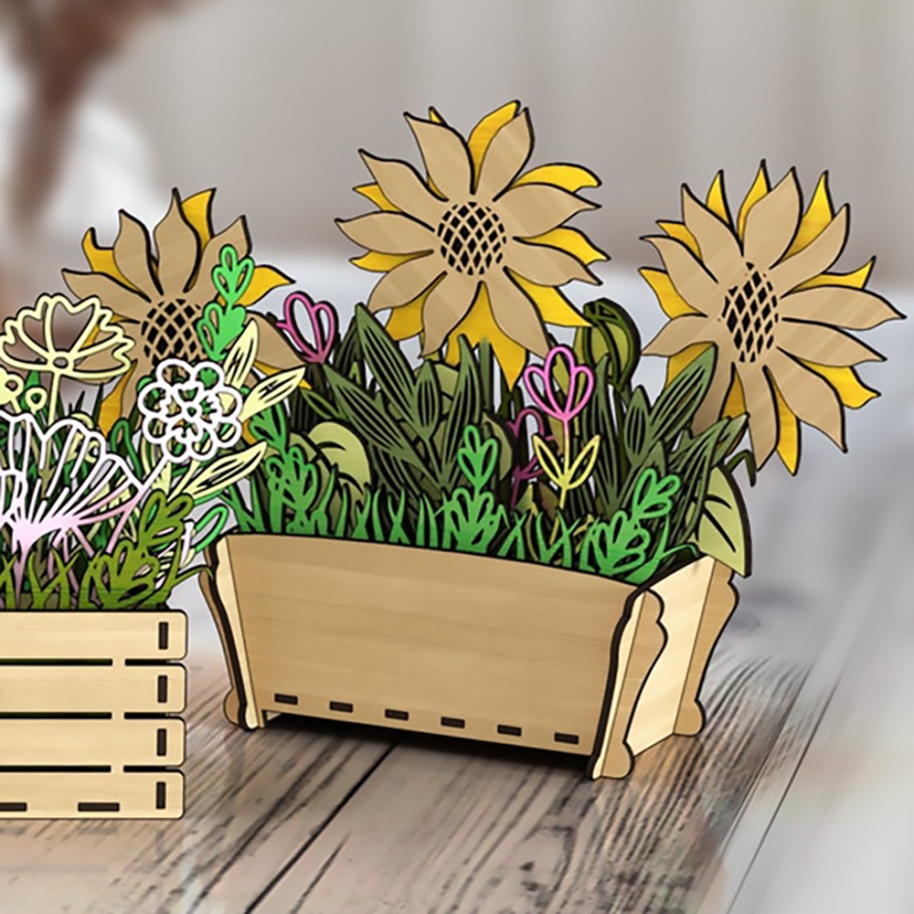 Chậu Hoa Bất Tử - Chậu hoa gỗ trang trí độc đáo, để bàn học, bàn làm việc. Hoa không bao giờ héo_thumbnail_5