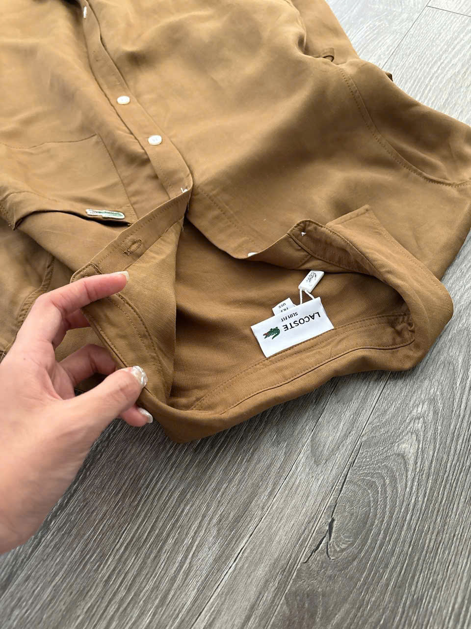 Áo somi tay dài cá sấu nâu_thumbnail_3