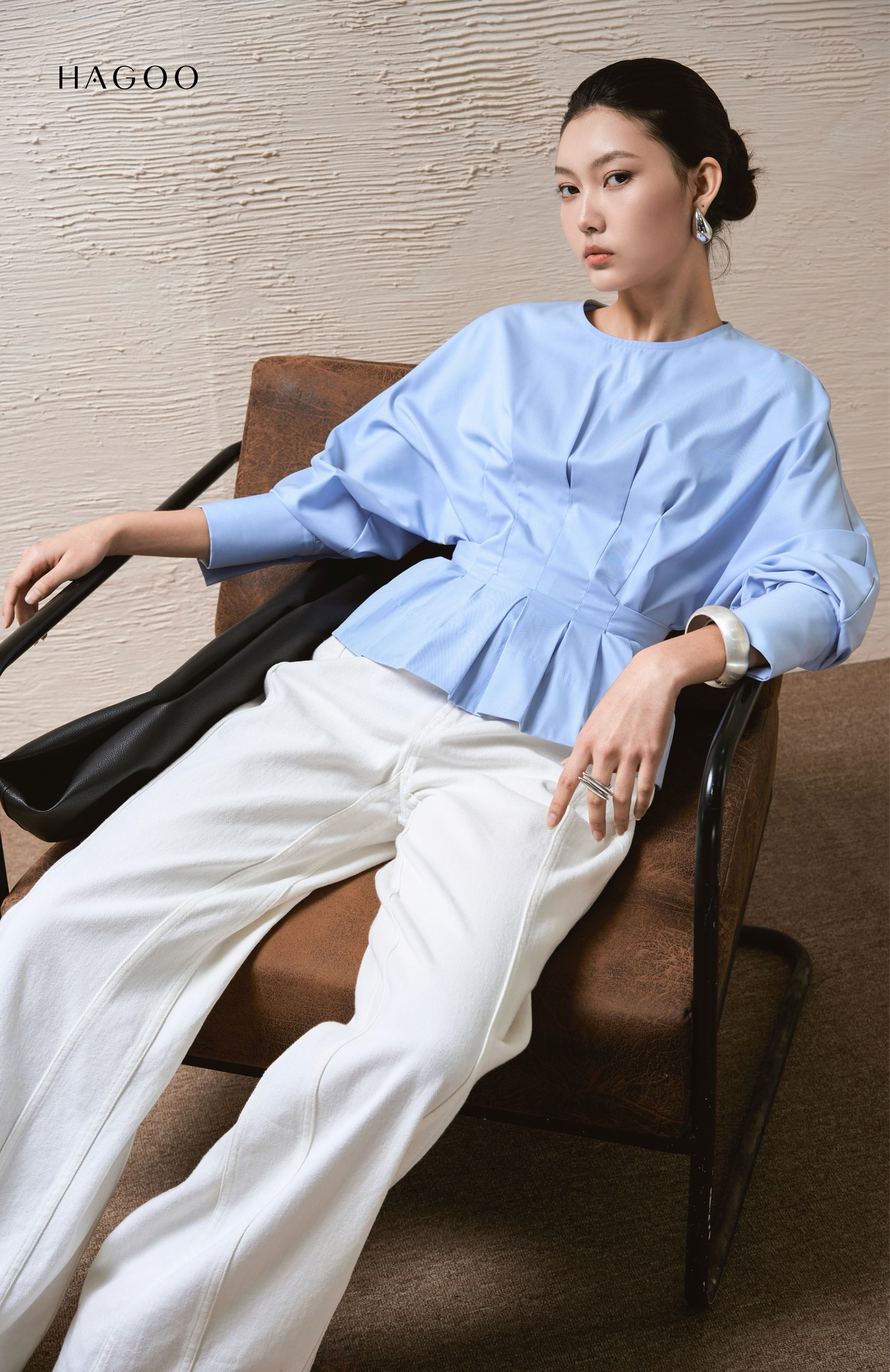 HAGOO fitted shirt with back placket