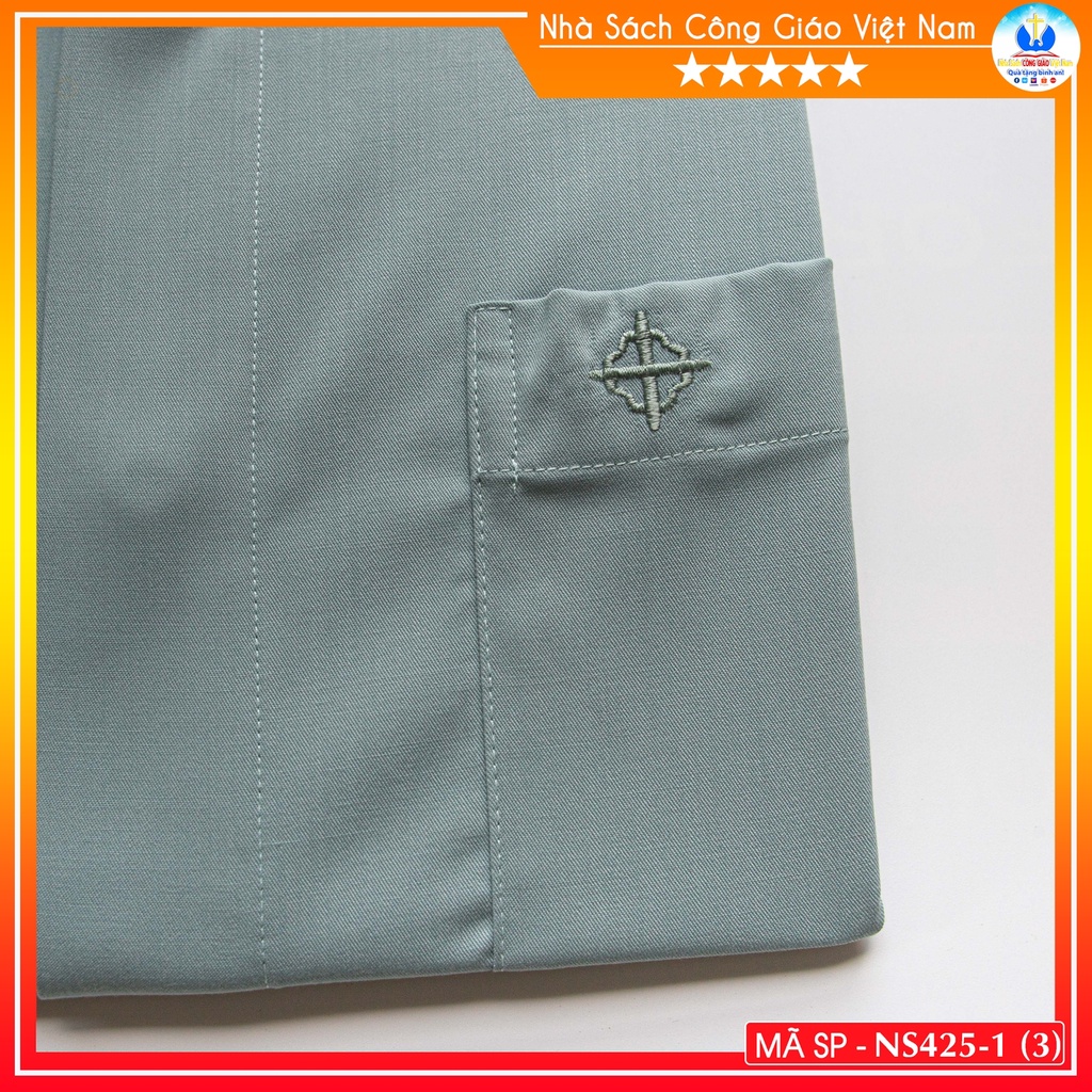 Áo Sơ Mi cổ côn linh mục dài tay NS425-1 Quà tặng  Lễ quan thầy, truyền chức, sinh nhật cha xứ_thumbnail_1