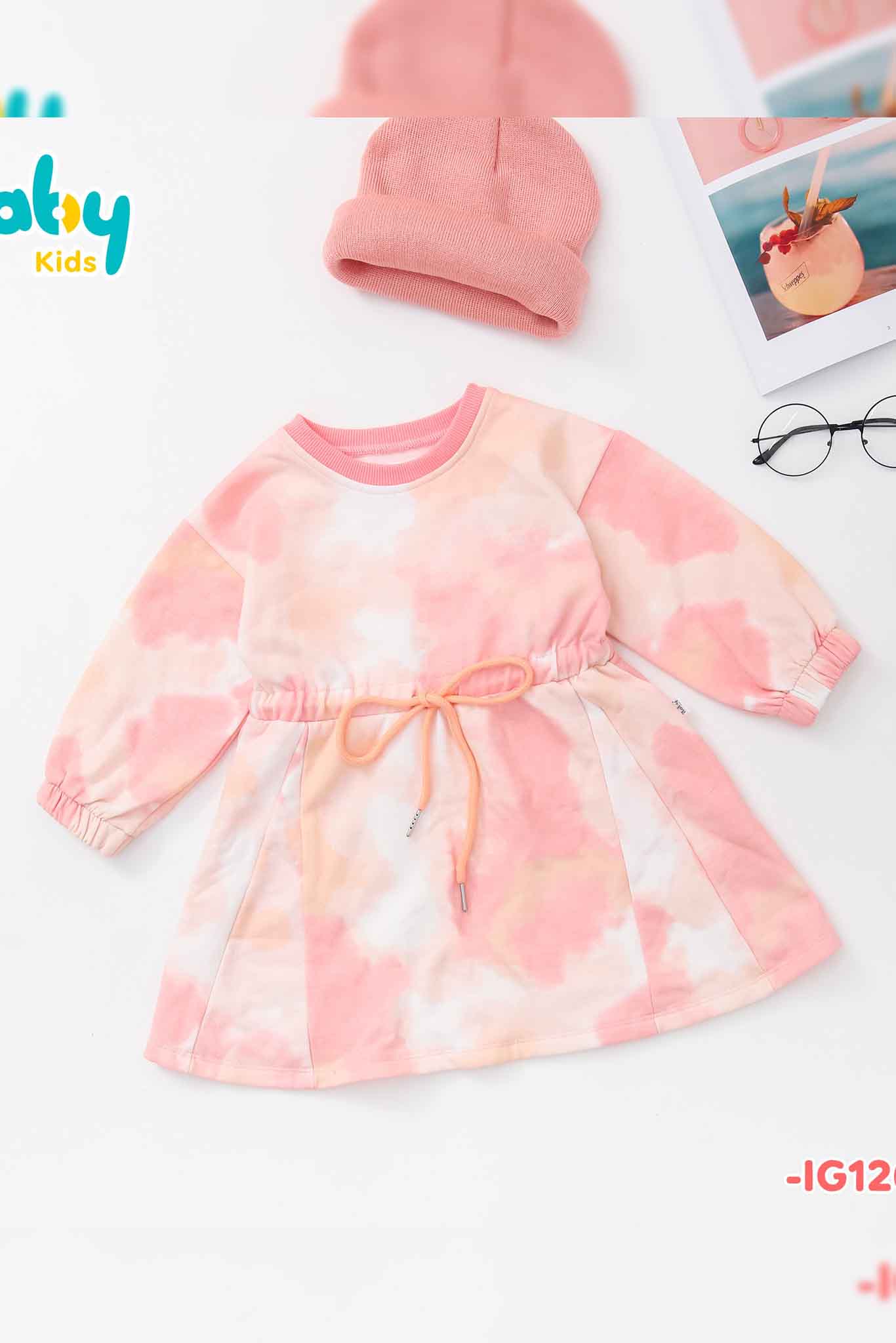 Váy nỉ loang màu dây eo_thumbnail_2