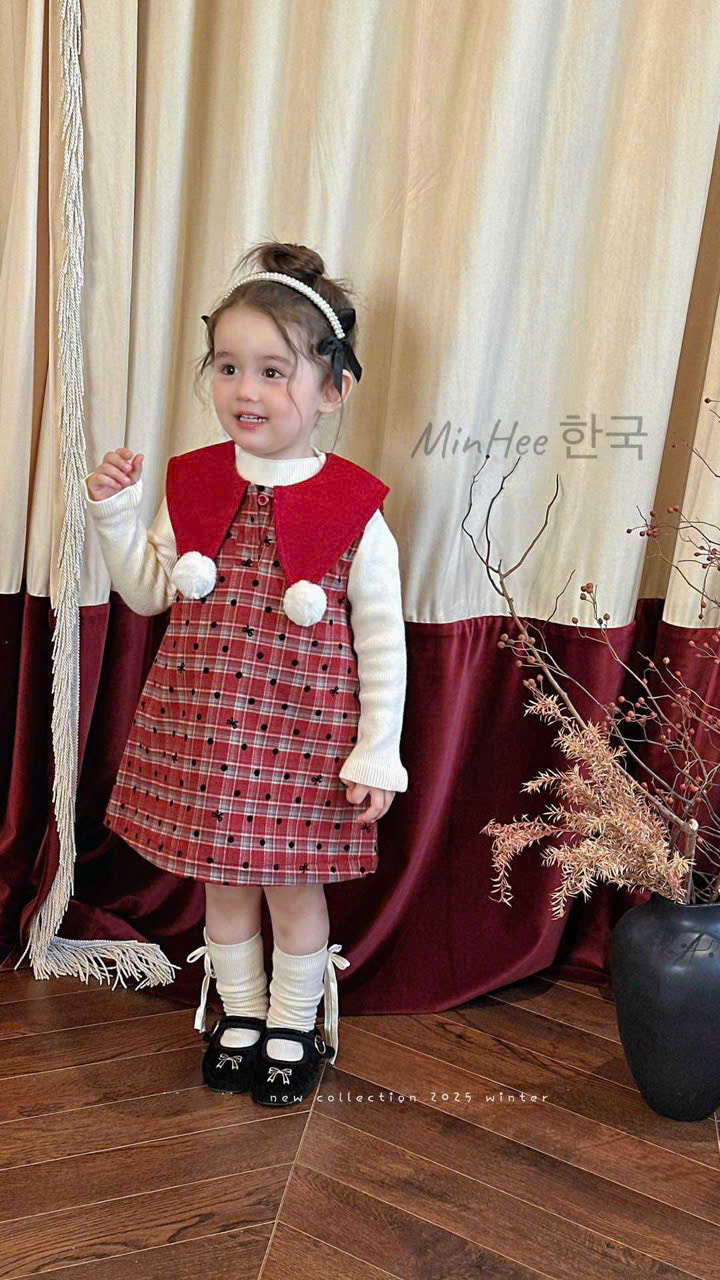 (V52) Set áo len và váy dạ kẻ caro đỏ_thumbnail_0