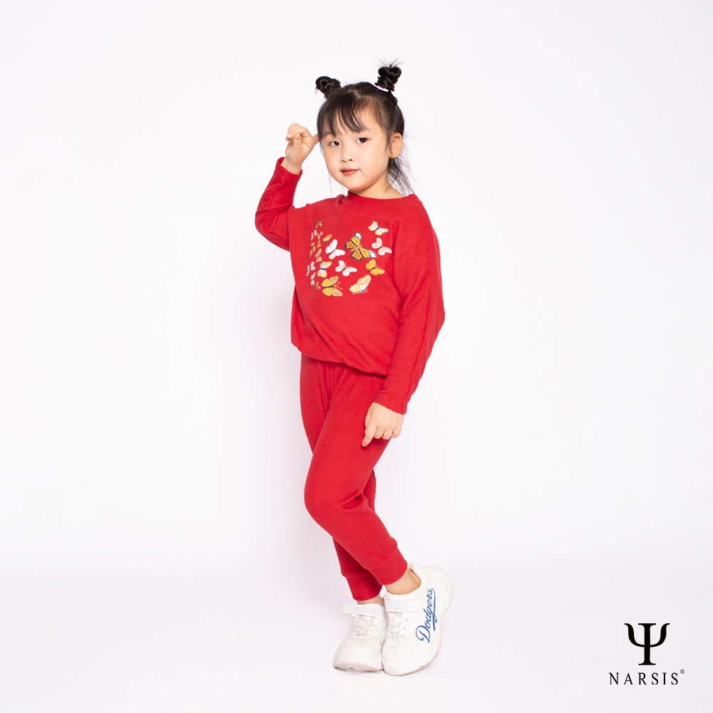 BỘ THU ĐÔNG BÉ GÁI NARSIS DÀI TAY PHỐI MÀU CỰC ĐẸP CHẤT COTTON LEN ẤM ÁP KM2032 NARSIS VẢI LEN CO..._thumbnail_2