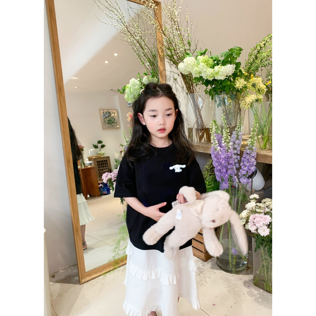 Áo thun bé gái dễ thương cho bé form rộng AED693 Miucho Kid 100% vải cotton thoáng mát basic_thumbnail_6