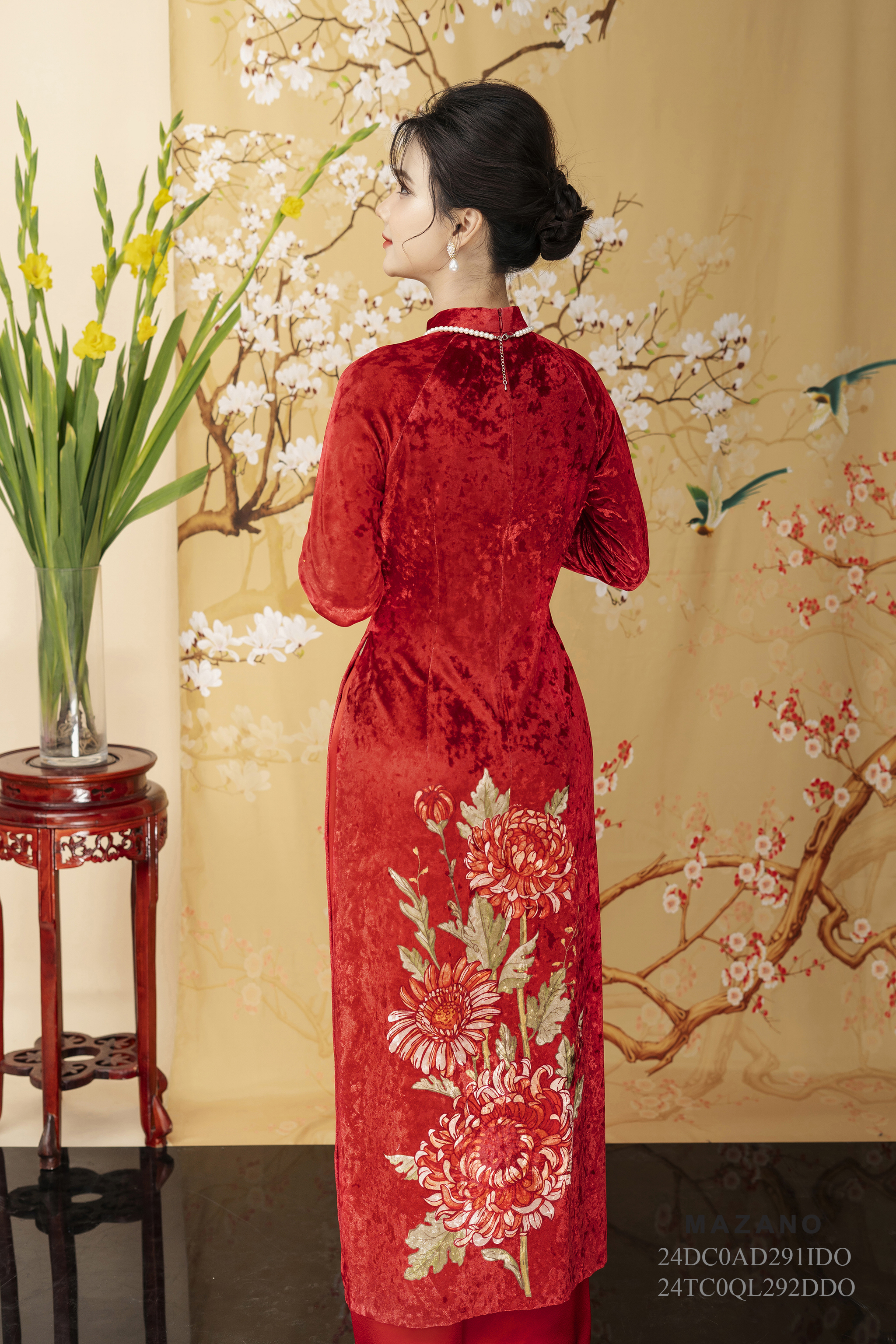 Quần áo dài suông Cạp cao Vải Lụa Dài qua mắt cá chân - mã mẫu 24TC0QL292DDO, AD291_thumbnail_2