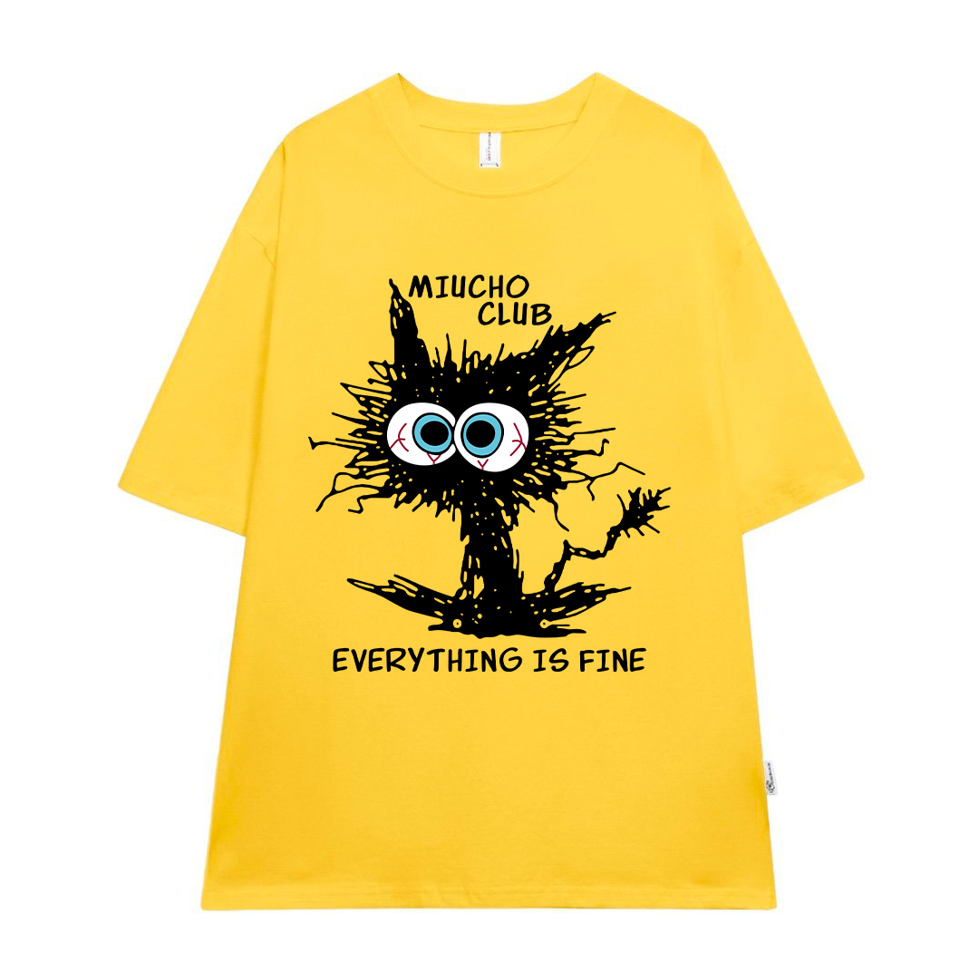 Áo thun nữ form rộng local brand ATD1506 Miucho vải cotton thoáng mát cổ tròn in mix