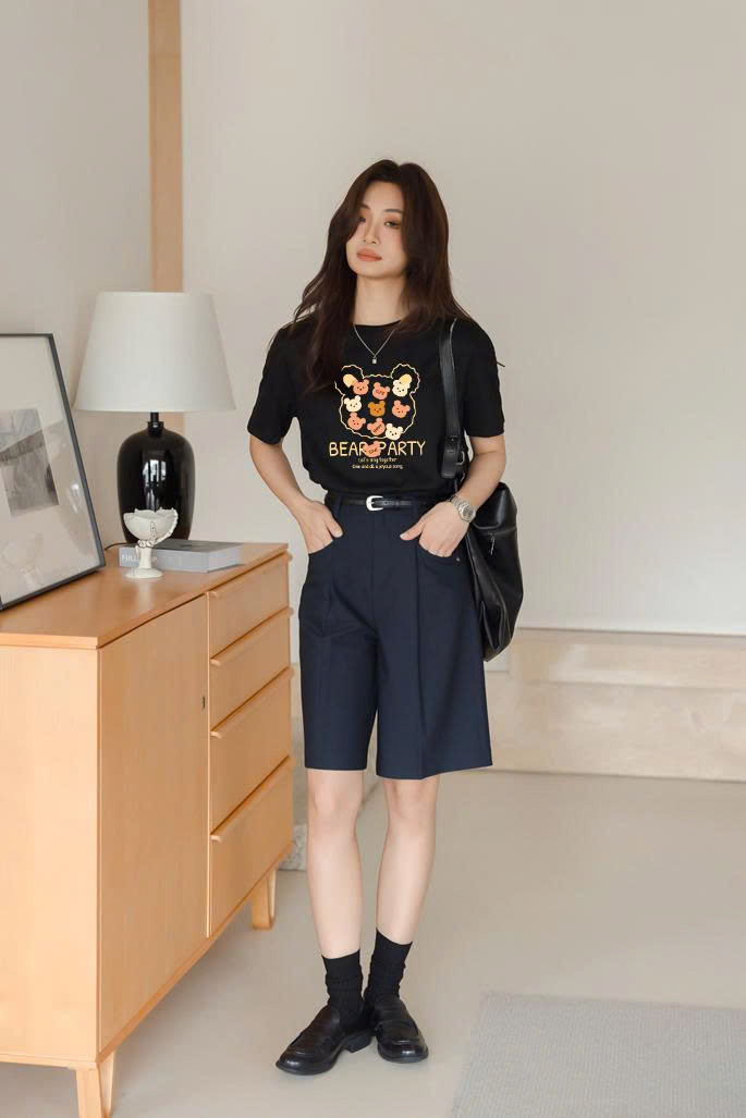 Áo thun nữ form vừa regular ARD2286 Miucho vải cotton co giãn thoáng mát cổ tròn in mix_thumbnail_6