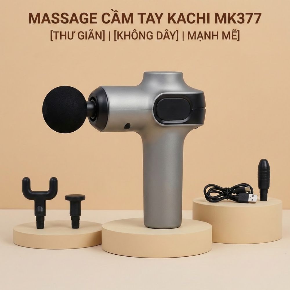 Súng massage trị liệu cầm tay đa năng Kachi MK377