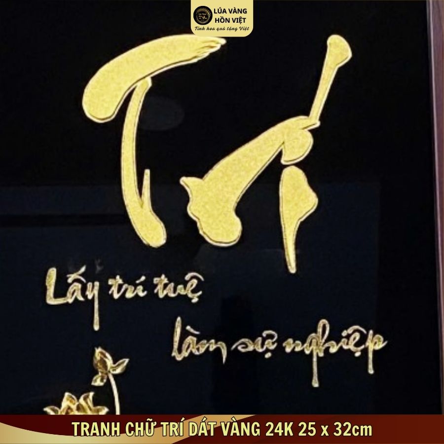 TRANH CHỮ TRÍ DÁT VÀNG 24K 25x32cm_thumbnail_2