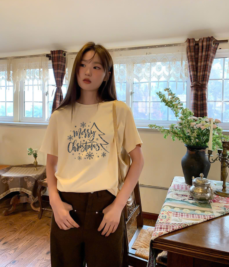 Áo thun nữ giáng sinh noel form vừa regular vải cotton 4c thoáng mát 1772 Miucho Chic Chic in mix_thumbnail_2