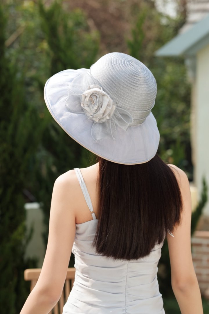 Mũ vành rộng có nơ hoa Hàn Quốc HZ2516