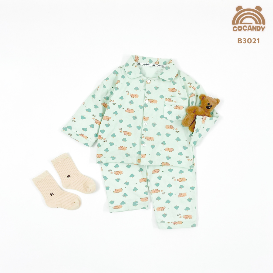 Bộ pijama dài XANH LÁ voi NÂU_thumbnail_1