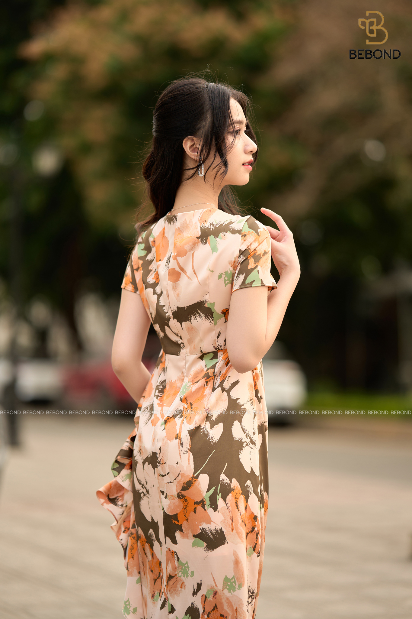 Đầm lụa xếp ly eo màu HỒNG TÔM- AMELIA DRESS_thumbnail_3