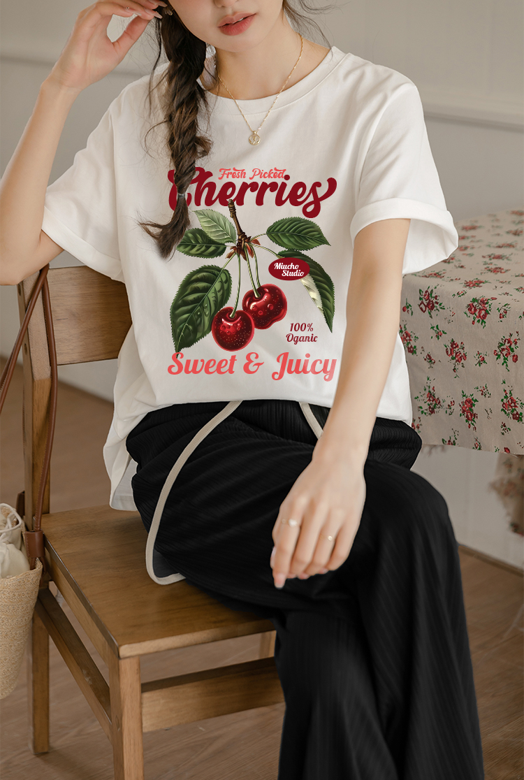 Áo thun nữ form vừa 2195 Miucho Chic vải cotton thoáng mát co giãn cổ tròn in mix_thumbnail_6