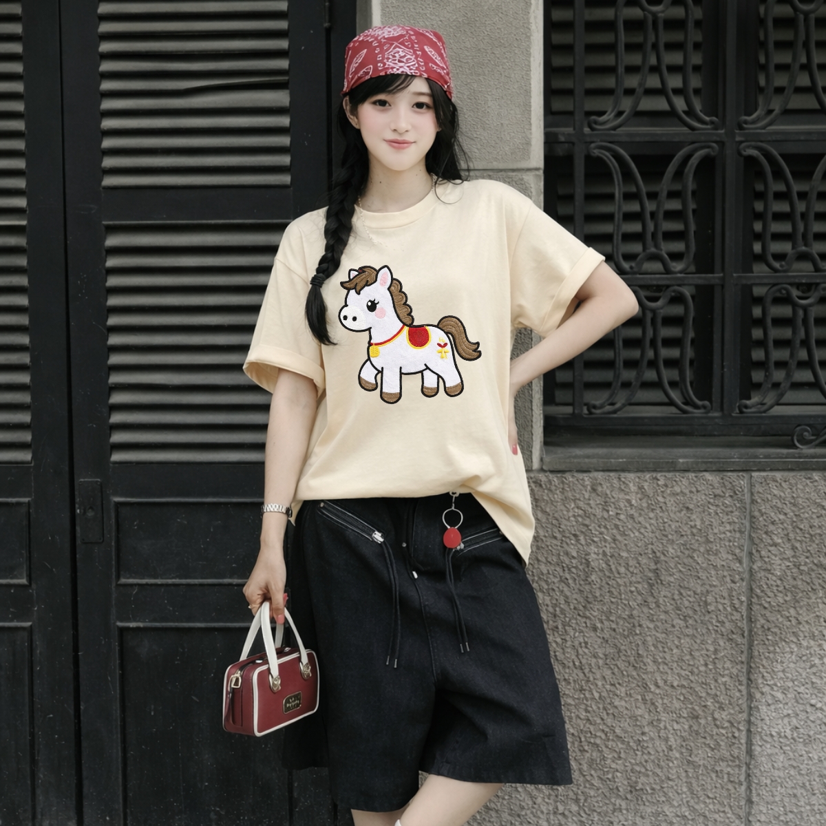 Áo thun unisex UX30-1128 in hình Ngựa trắng dáng oversized WETEE_thumbnail_4