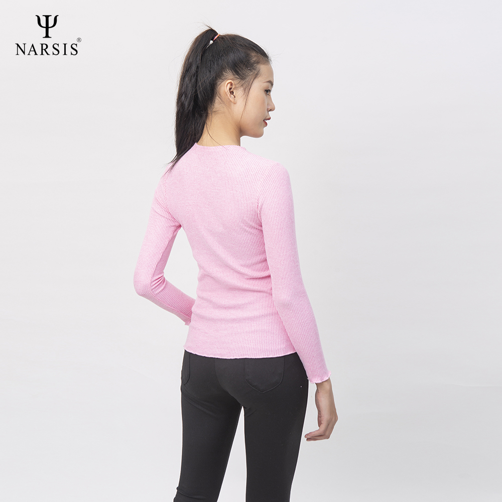 ÁO THU ĐÔNG NỮ L0075 NARSIS VẢI LEN COTTON ẤM ÁP, THOÁNG MÁT, GIỮ ẤM TỐT, MỀM MẠI_thumbnail_3