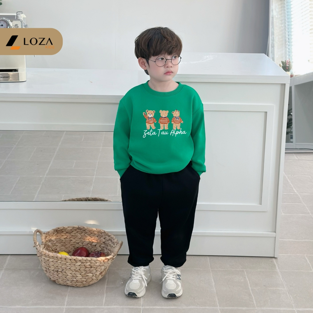 Bộ nỉ bé trai in 3 chú gấu - Loza Kids BI553_thumbnail_0