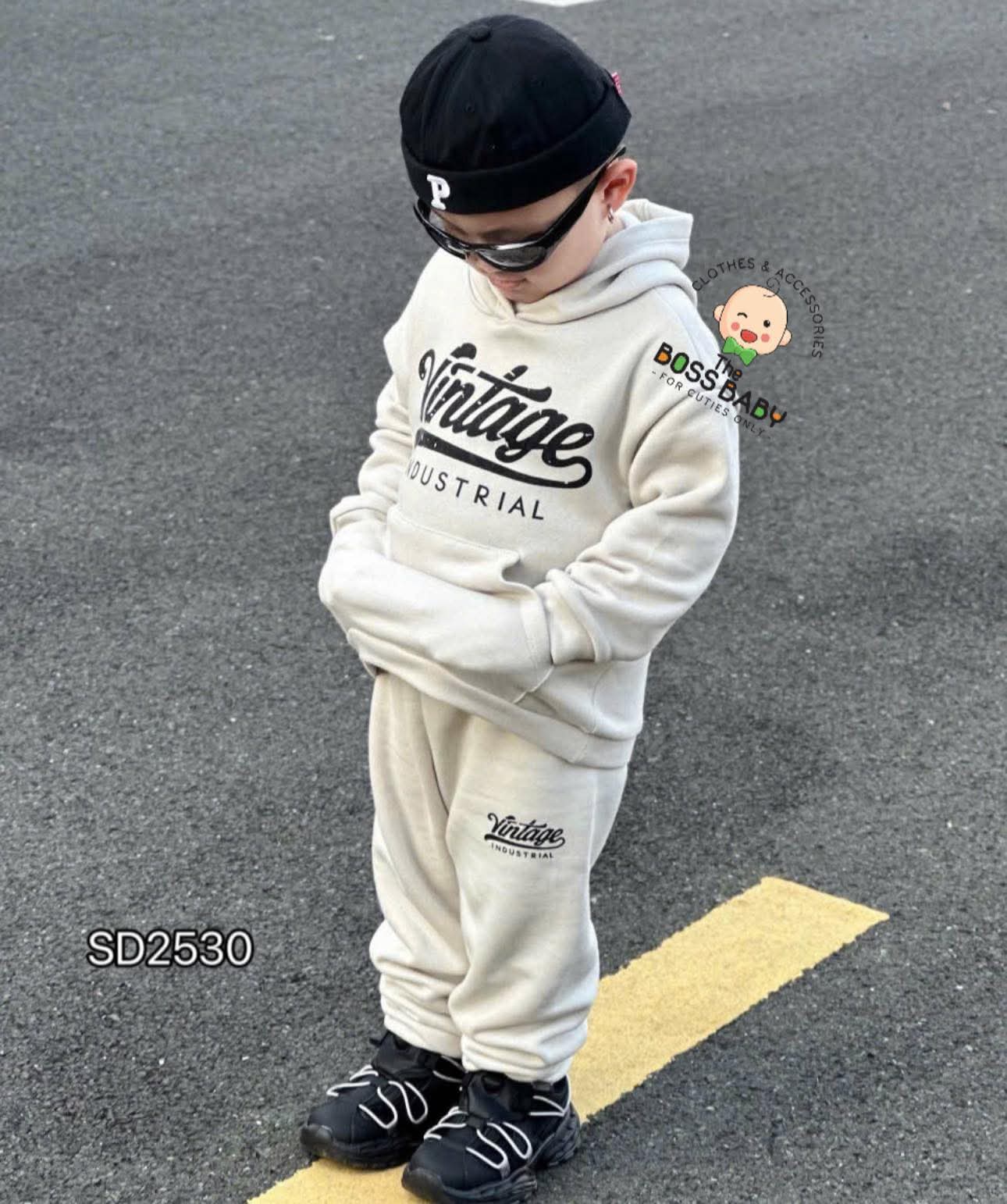 Set bộ nỉ bông kem mũ VINTAGE_thumbnail_2