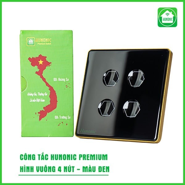 Công Tắc Cảm Ứng Hunonic (Premium Hình Vuông) Viền Vàng, Công Tắc Thông Minh Wifi Điều Khiển Từ Xa Bằng Điện Thoại_thumbnail_3