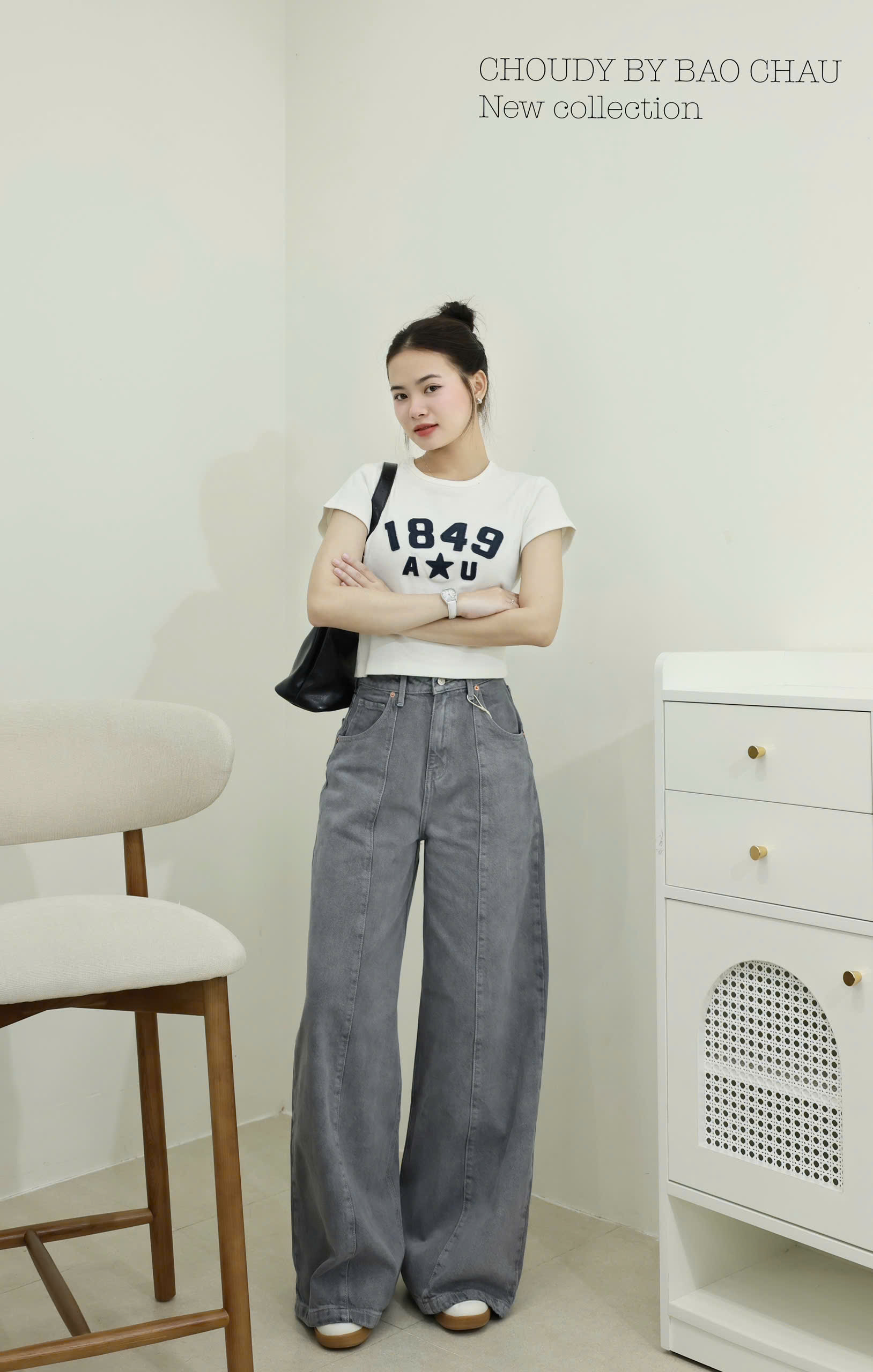 Q295 QUẦN JEAN SUÔNG XÁM