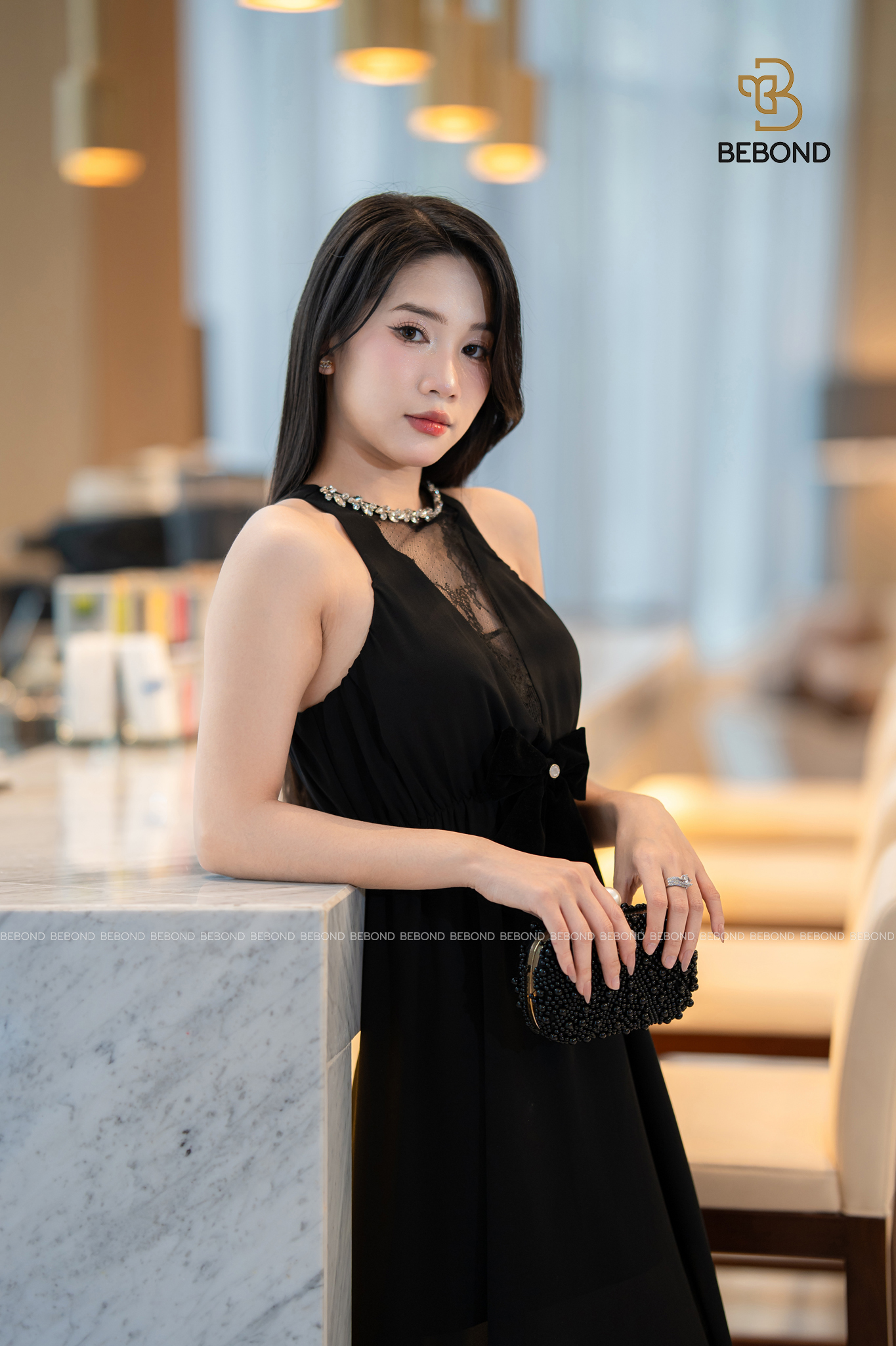 Đầm cổ yếm voan BLACK SWAN màu ĐEN_thumbnail_4
