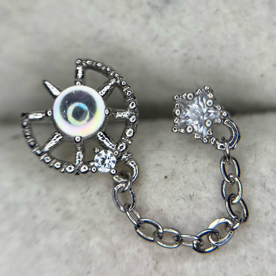 Khuyên kiểu xích mặt tròn kim cương màu._thumbnail_1