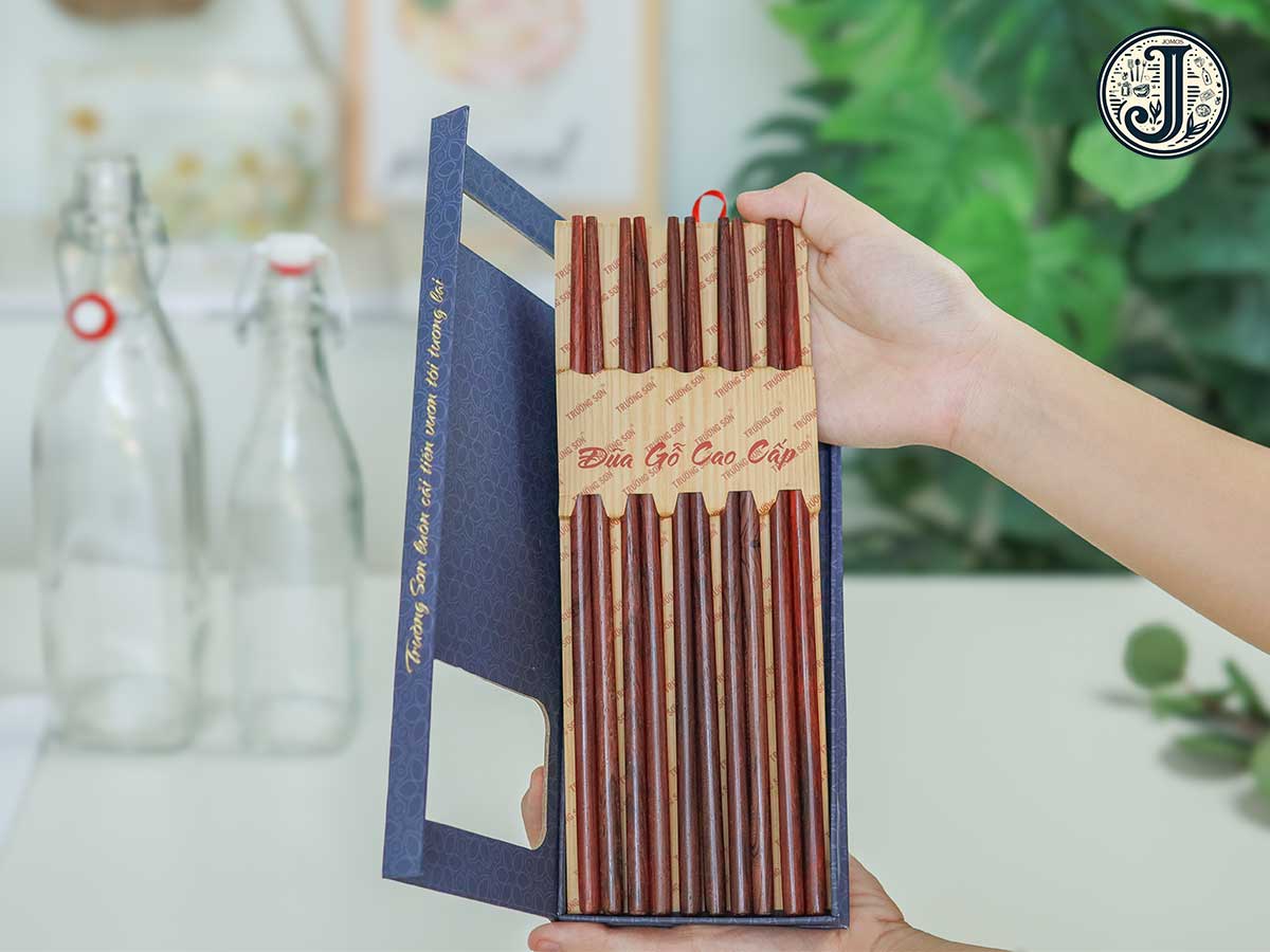 Đũa gỗ cẩm lai đầu tròn cao cấp bộ 5 dài 24cm J000140_thumbnail_2