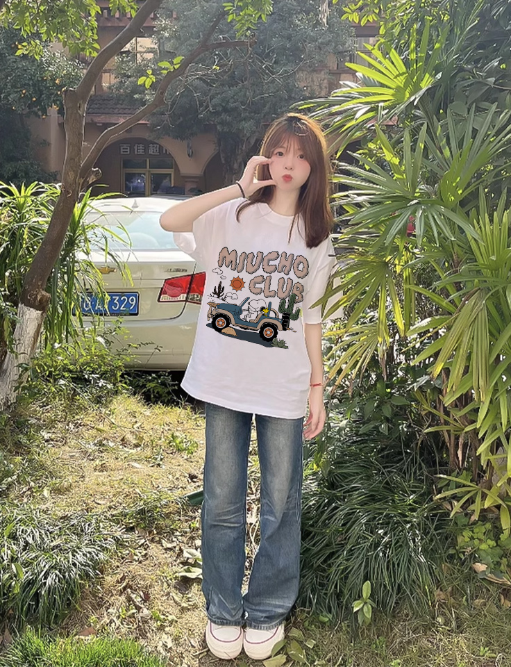 Áo thun nữ form rộng nhiều màu sắc ATD1491 Miucho vải cotton thoáng mát cổ tròn in mix_thumbnail_4