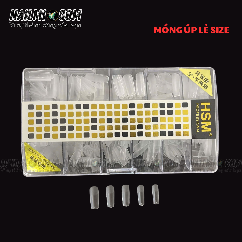 Móng úp - lẻ size - phom vuông - trong nhám - L2_thumbnail_1