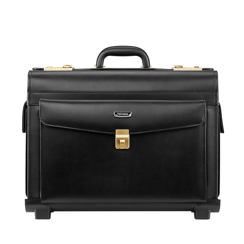 Timan Executive Premium Leather Trolley