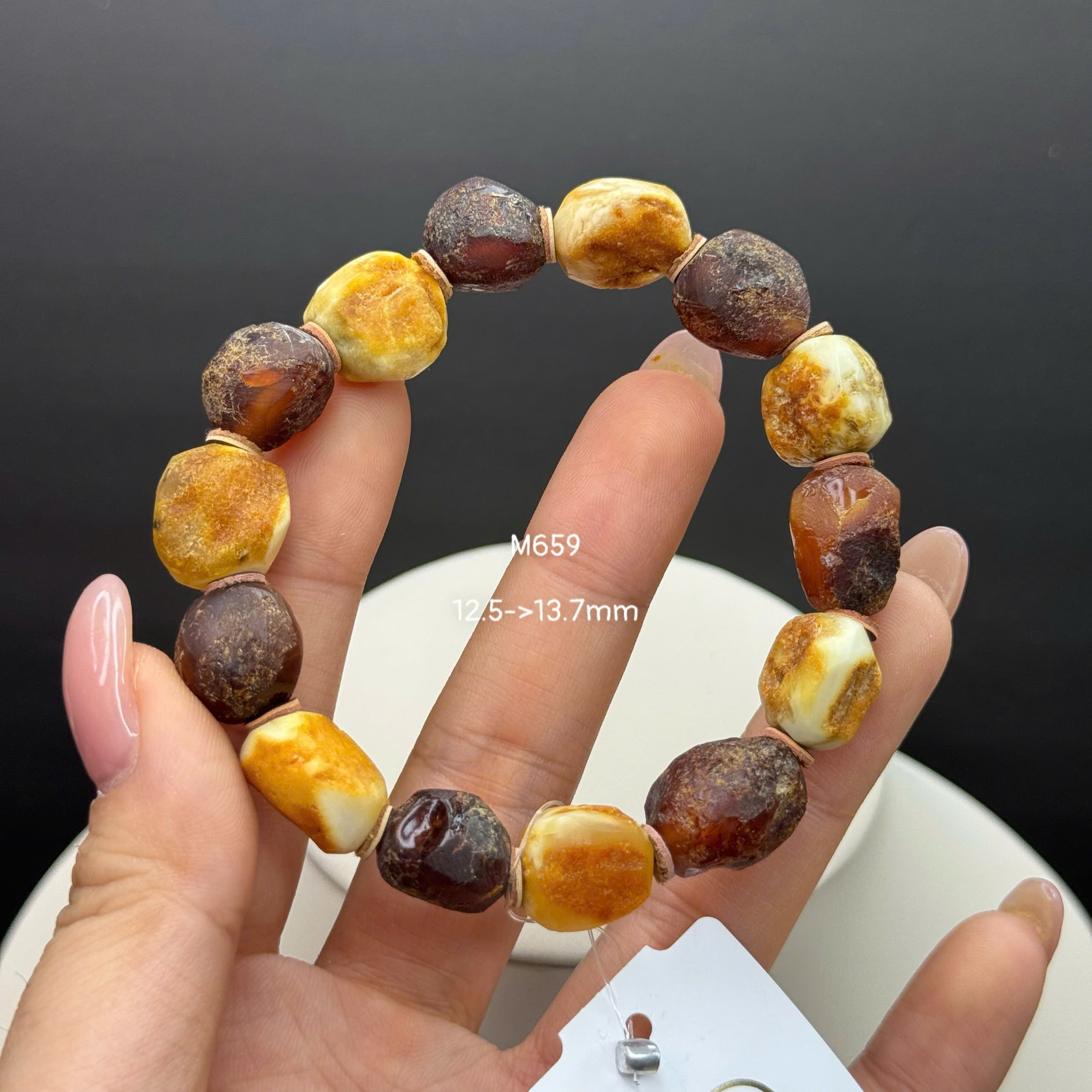 Lắc Tay Huyết Thô Mix Bạch - M659