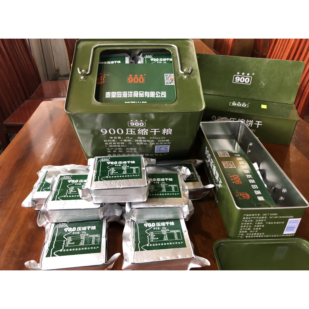 Lương Khô Quân Đội Trung Quốc, Lương Khô 900 Ba Sao, Thùng 4KG, Hàng Chính Hãng_thumbnail_5